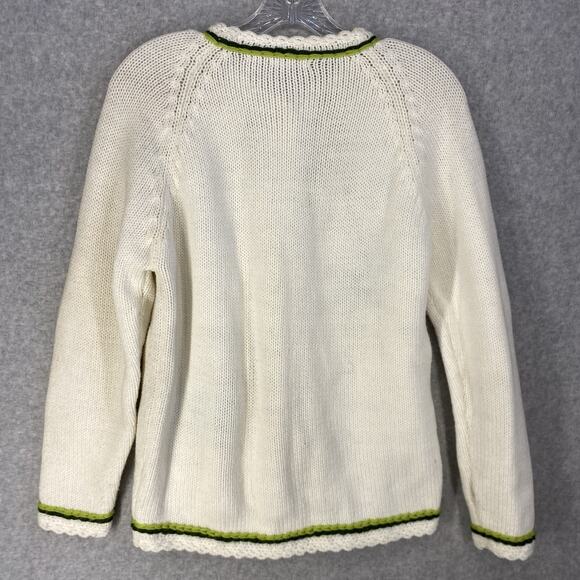 🦋 May Co Womens 38 Medium Embroidered Butterfly Cardigan Cottagecore 🦋 - Picture 2 of 13